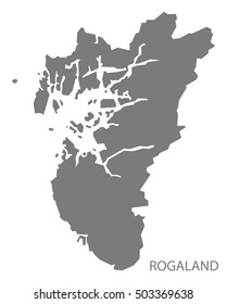 Rogaland Norway Map grey