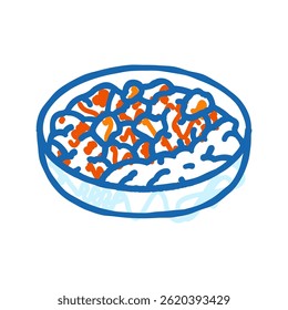 rogan josh ícone do doodle da cozinha indiana vetor de esboço. sinal da cozinha indiana de rogan josh. ilustração do símbolo isolado