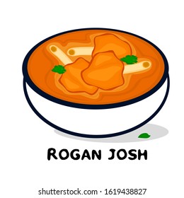 Rogan josh indian Jammu and Kashmir Food Vector