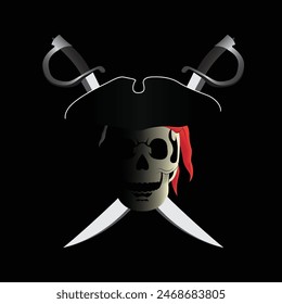 Roger Pirate Skull and Swords Pirate Flag