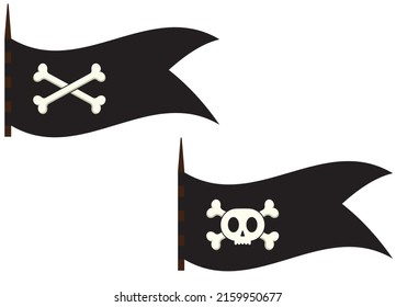 Roger symbol. Pirate scull icon. Vector illustration.
