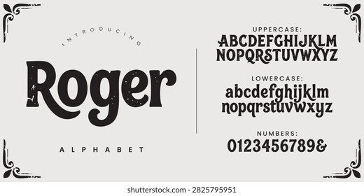 Roger thick and chunky brush font with vintage grunge texture for bold branding