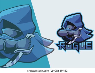 mascota del logo del novja assassin para el equipo deportivo de juegos 