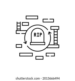 Icono de línea de color de juego de estilo Roguelike. Géneros de juegos de computadora. Pictograma para página web, aplicación móvil, promoción.