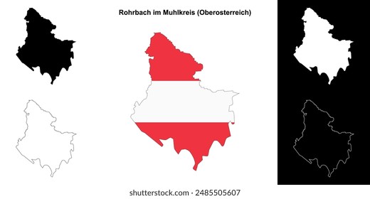 Rohrbach im Muhlkreis blank outline map set