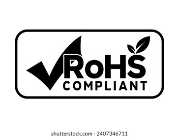 RoHS-konformes Logo, Vektor schwarz-weiß