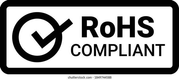 RoHS-konformes Symbol auf Weiß. Stock-Vektorsymbol