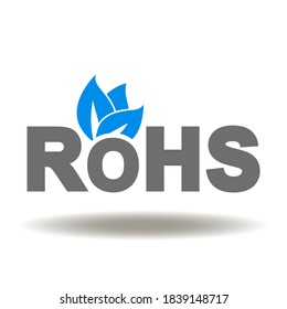 RoHS Leaves Icon Vector. Restriction Of Hazardous Substances Directive Symbol.