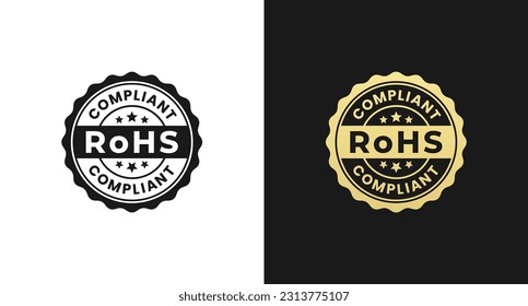 RoHS-Logo oder RoHS-Stempelvektor einzeln auf ebene Art. Der beste RoHS Logo-Vektor für Produktverpackungsdesign. RoHS-Stempelvektor für Verpackungsdesign-Element.