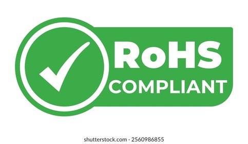 RoHS. Restriction of Hazardous Substances isolated Green stamp, sticker, sign vector illustration