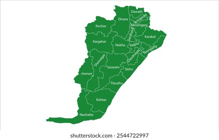 Rohtas District Tehsil map, Rohtas District, Bihar State, Republic of India, Government of Bihar, Indian territory, Eastern India, politics, village, tourism