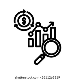 Roi Analysis Line Vector Illustration On White Background.