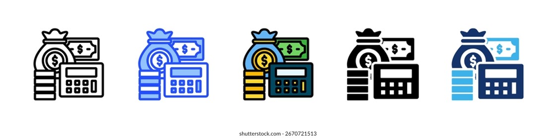Colección De Iconos De Calculadora Roi Con Múltiples Estilos