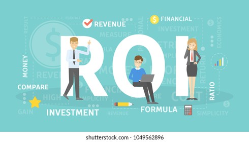ROI concept illustration. Idea of investment and revenue.