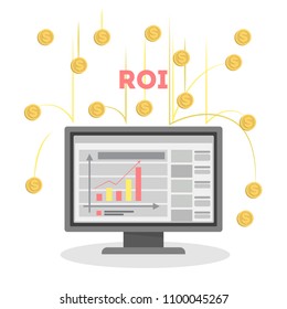 ROI concept illustration. Idea of marketing and investment.