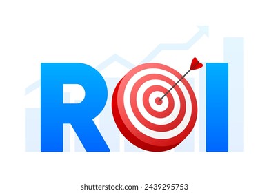 ROI concept. Return on Investment. Invest and finance, business growth, capitalism. Vector illustration.