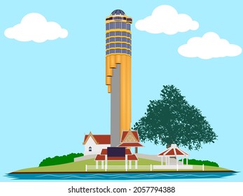 Roi Et Landmark Building Is A Tower In Roi Et Province. Vector