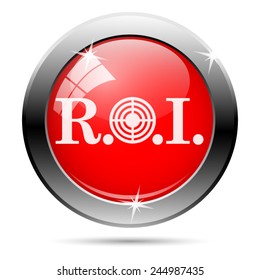 ROI icon. Internet button on white background. 