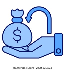 Roi icon represented by Roi symbol Blue style.