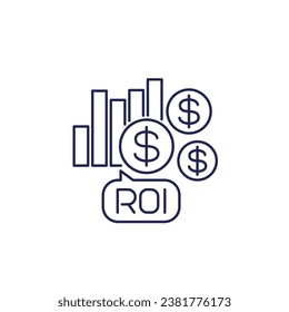 ROI icon, return on investment line vector