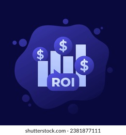 ROI icon, return on investment, vector design