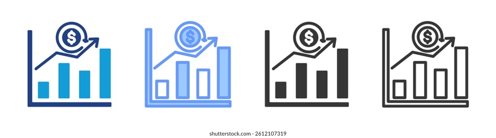 Roi icon set multiple style collection