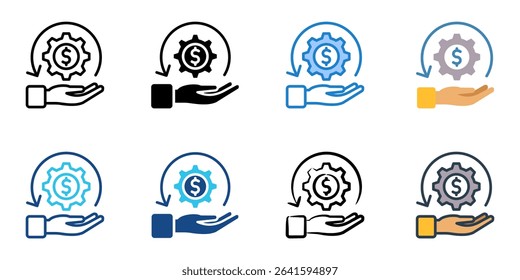 Roi icon set multiple style collection 
