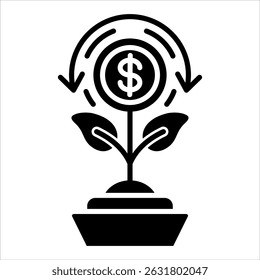 Icono de ROI. Ilustración de glifo de Vector simple