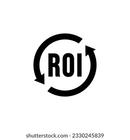 ROI icon vector isolated for return on investment design. Best ROI icon vector for business design element. ROI symbol vector for mobile apps or websites design element.