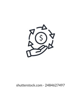 Icono de ROI. Vector.Icono de estilo lineal editable.Ilustración de estilo lineal para usar Diseño web,logo.Symbol.