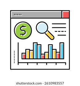 roi increase color icon vector. roi increase sign. isolated symbol illustration