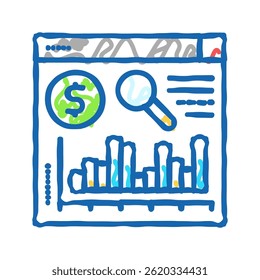 roi aumentar ícone doodle esboçar vetor. roi aumentar sinal. símbolo isolado ilustração