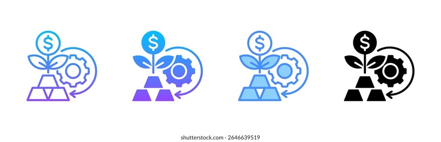 Conjunto de iconos de estilo multi Roi
