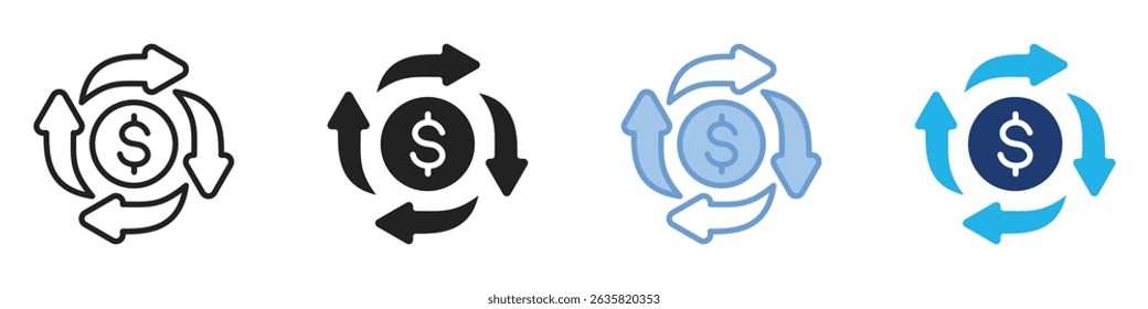 ROI multi style. Simple illustration icon set.