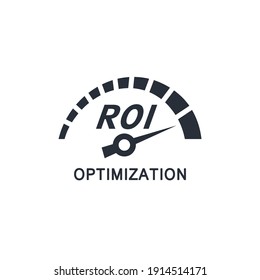 ROI optimization return on investment business concept financial income and profit strategy.  Vector icon isolated on white background.