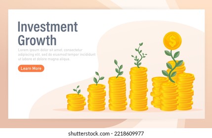 ROI, return on investment performance measure from cost invested and profit efficiency. Business growth arrows to success. Vector illustration