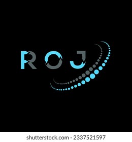 ROJ letter logo creative design. ROJ unique design.
