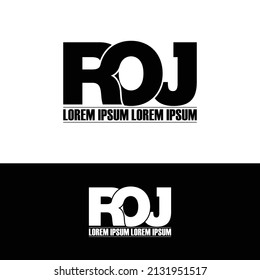 ROJ letter monogram logo design vector