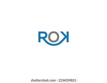 ROK initial Logo Design with Creative Modern vector icon template