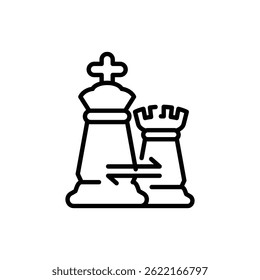 rokade chess strategy outline icon vector design good for web or mobile app