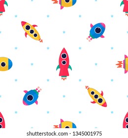 Roket pattern on white backround