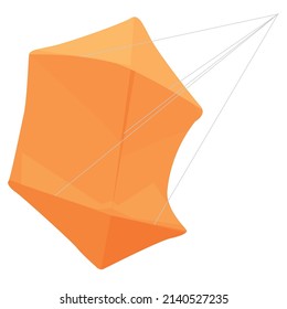 Rokkaku kite hovering on a white background. geometric kite. Makara-sankranti. World kite day. flat vector.