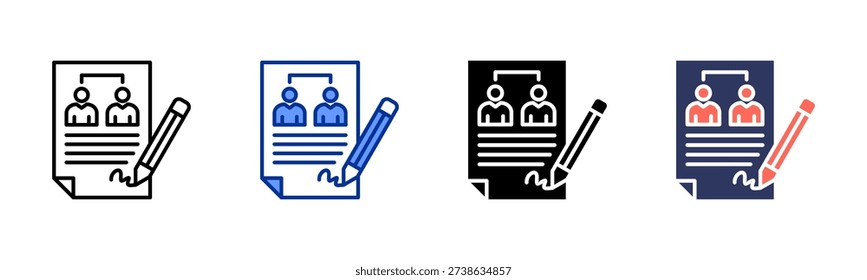 Role Assignment icon set multiple style collection