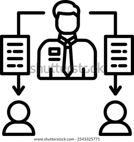 Role Assignment Vector Illustration Detailed Icon