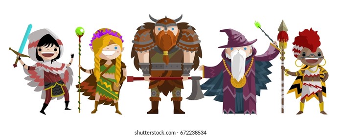 role fantasy warriors and wizards team