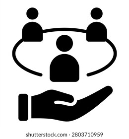 Role Icon - Solid Black Glyph Icons For Sociology and Education
