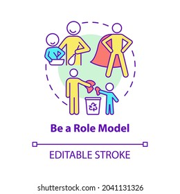 Role model concept icon. Parent is example for kid abstract idea thin line illustration. Parental influence. Baby mental health. Vector isolated outline color drawing. Editable stroke