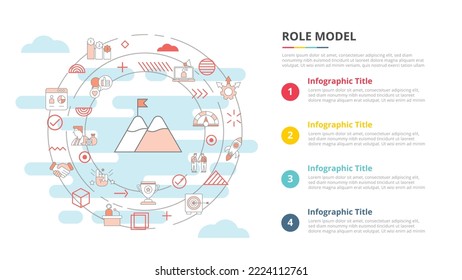 role model concept for infographic template banner with four point list information