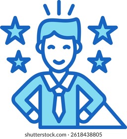 Role Model Icon Blue Vector Illustration