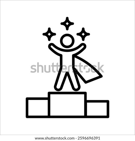 role model  Icon Symbol isolated white background. vector illustration. color editable.